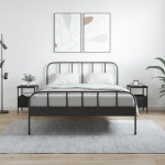 vidaXL Noptiere, 2 buc., negru, 34x36x50 cm, lemn compozit vidaXL Noptiere, 2 buc., negru, 34x36x50 cm, lemn compozit