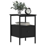 vidaXL Noptiere, 2 buc., negru, 34x36x50 cm, lemn compozit vidaXL Noptiere, 2 buc., negru, 34x36x50 cm, lemn compozit