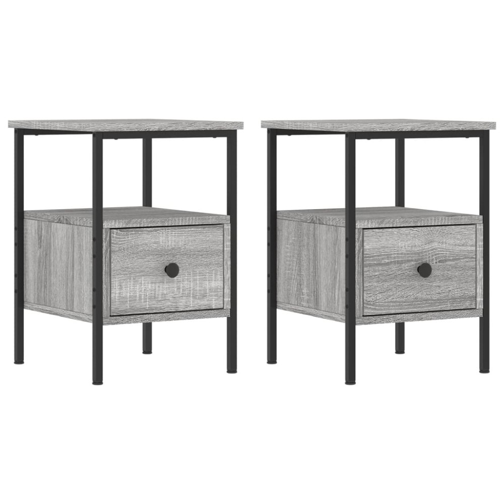 vidaXL Noptiere, 2 buc., gri sonoma, 34x36x50 cm, lemn compozit