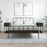 vidaXL Noptiere, 2 buc., negru, 30x60x60 cm, lemn prelucrat vidaXL Noptiere, 2 buc., negru, 30x60x60 cm, lemn prelucrat