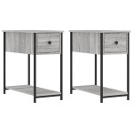 vidaXL Noptiere, 2 buc., gri sonoma, 30x60x60 cm, lemn prelucrat vidaXL Noptiere, 2 buc., gri sonoma, 30x60x60 cm, lemn prelucrat
