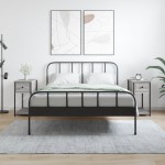 vidaXL Noptiere, 2 buc., gri sonoma, 30x60x60 cm, lemn prelucrat vidaXL Noptiere, 2 buc., gri sonoma, 30x60x60 cm, lemn prelucrat