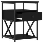 vidaXL Noptiere, 2 buc., negru, 40x42x55 cm, lemn prelucrat vidaXL Noptiere, 2 buc., negru, 40x42x55 cm, lemn prelucrat