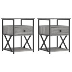 vidaXL Noptiere, 2 buc., gri sonoma, 40x42x55 cm, lemn prelucrat vidaXL Noptiere, 2 buc., gri sonoma, 40x42x55 cm, lemn prelucrat