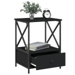 vidaXL Noptiere, 2 buc., negru, 50x41x65 cm, lemn compozit vidaXL Noptiere, 2 buc., negru, 50x41x65 cm, lemn compozit