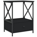 vidaXL Noptiere, 2 buc., negru, 50x41x65 cm, lemn compozit vidaXL Noptiere, 2 buc., negru, 50x41x65 cm, lemn compozit