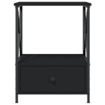 vidaXL Noptiere, 2 buc., negru, 50x41x65 cm, lemn compozit vidaXL Noptiere, 2 buc., negru, 50x41x65 cm, lemn compozit