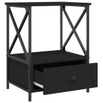 vidaXL Noptiere, 2 buc., negru, 50x41x65 cm, lemn compozit vidaXL Noptiere, 2 buc., negru, 50x41x65 cm, lemn compozit