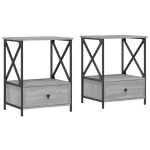 vidaXL Noptiere, 2 buc., gri sonoma, 50x41x65 cm, lemn compozit vidaXL Noptiere, 2 buc., gri sonoma, 50x41x65 cm, lemn compozit