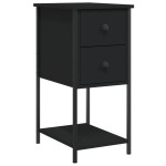 vidaXL Noptieră, negru, 32x42x70 cm, lemn compozit vidaXL Noptieră, negru, 32x42x70 cm, lemn compozit
