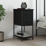 vidaXL Noptieră, negru, 32x42x70 cm, lemn compozit vidaXL Noptieră, negru, 32x42x70 cm, lemn compozit