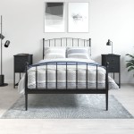 vidaXL Noptiere, 2 buc., negru, 32x42x70 cm, lemn compozit vidaXL Noptiere, 2 buc., negru, 32x42x70 cm, lemn compozit