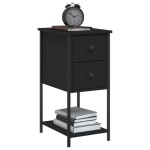 vidaXL Noptiere, 2 buc., negru, 32x42x70 cm, lemn compozit vidaXL Noptiere, 2 buc., negru, 32x42x70 cm, lemn compozit