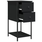 vidaXL Noptiere, 2 buc., negru, 32x42x70 cm, lemn compozit vidaXL Noptiere, 2 buc., negru, 32x42x70 cm, lemn compozit