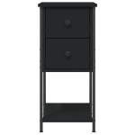 vidaXL Noptiere, 2 buc., negru, 32x42x70 cm, lemn compozit vidaXL Noptiere, 2 buc., negru, 32x42x70 cm, lemn compozit
