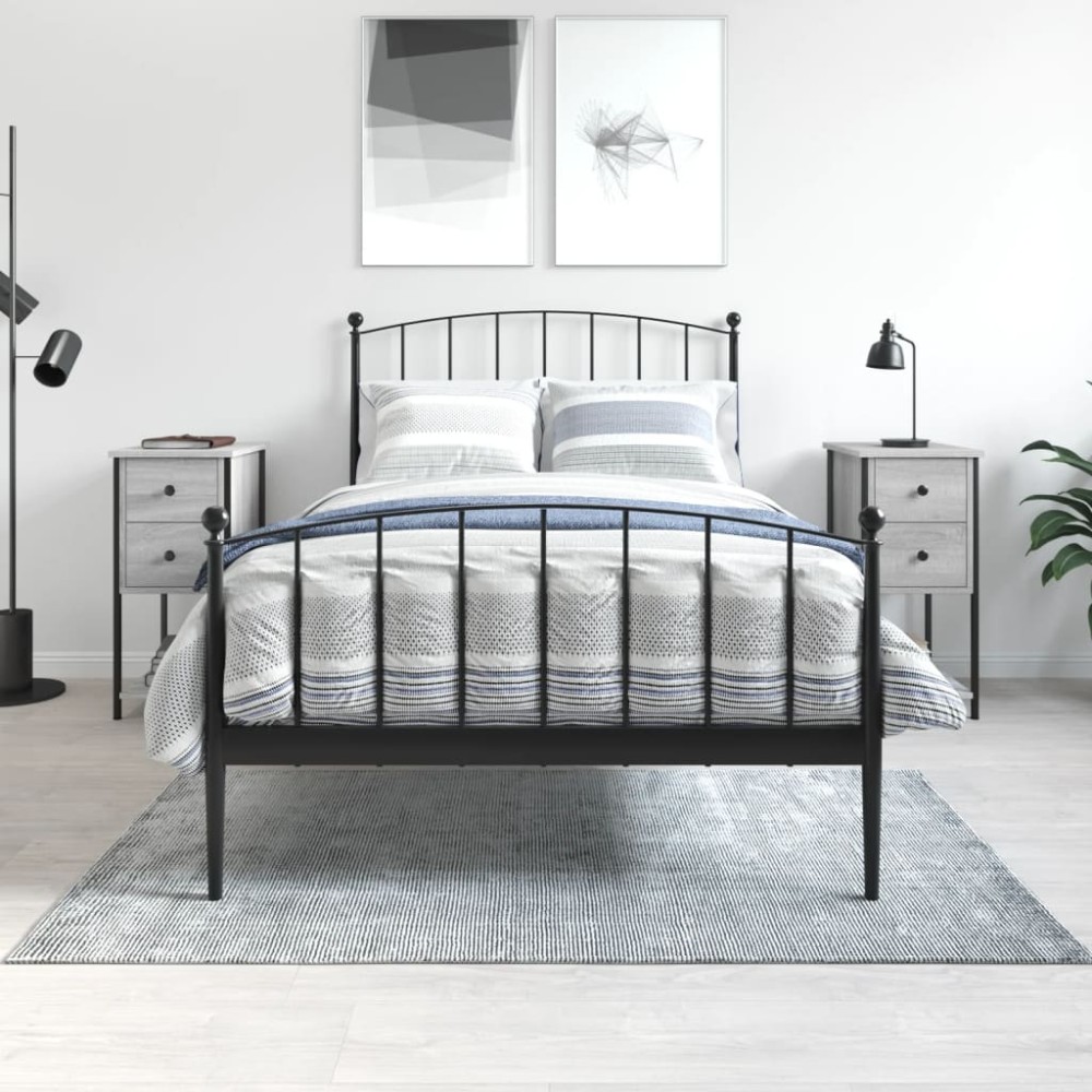 vidaXL Noptiere, 2 buc., gri sonoma, 32x42x70 cm, lemn compozit