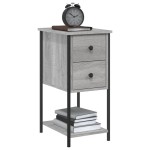 vidaXL Noptiere, 2 buc., gri sonoma, 32x42x70 cm, lemn compozit vidaXL Noptiere, 2 buc., gri sonoma, 32x42x70 cm, lemn compozit