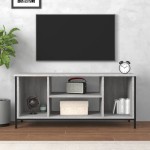 vidaXL Comodă TV, gri sonoma, 102x35x45 cm, lemn prelucrat vidaXL Comodă TV, gri sonoma, 102x35x45 cm, lemn prelucrat