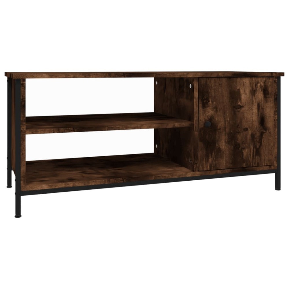 vidaXL Comodă TV, stejar fumuriu, 100x40x45 cm, lemn prelucrat