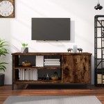 vidaXL Comodă TV, stejar fumuriu, 100x40x45 cm, lemn prelucrat vidaXL Comodă TV, stejar fumuriu, 100x40x45 cm, lemn prelucrat