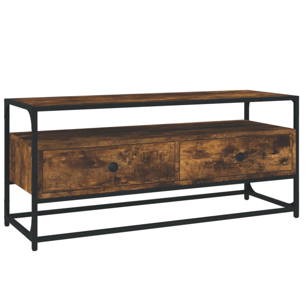 vidaXL Dulap TV, stejar afumat, 100x35x45 cm, lemn prelucrat