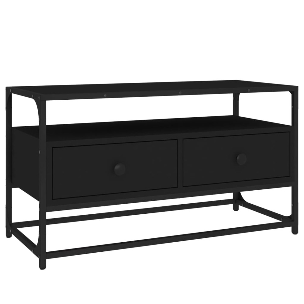 vidaXL Comodă TV, negru, 80x35x45 cm, lemn prelucrat