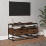 vidaXL Comodă TV, stejar maro, 80x35x45 cm, lemn prelucrat vidaXL Comodă TV, stejar maro, 80x35x45 cm, lemn prelucrat