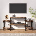 vidaXL Comodă TV, stejar afumat, 117x35x52 cm, lemn prelucrat vidaXL Comodă TV, stejar afumat, 117x35x52 cm, lemn prelucrat
