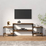 vidaXL Dulap TV, stejar maro, 157x35x52 cm, lemn prelucrat vidaXL Dulap TV, stejar maro, 157x35x52 cm, lemn prelucrat