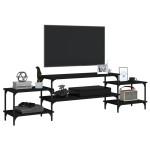 vidaXL Comodă TV, negru, 197x35x52 cm, lemn prelucrat