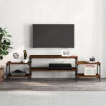 vidaXL Comodă TV, stejar maro, 197x35x52 cm, lemn prelucrat