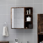 vidaXL Dulap baie cu oglindă stejar fumuriu 62,5x20,5x64 cm lemn vidaXL Dulap baie cu oglindă stejar fumuriu 62,5x20,5x64 cm lemn