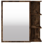 vidaXL Dulap baie cu oglindă stejar fumuriu 62,5x20,5x64 cm lemn vidaXL Dulap baie cu oglindă stejar fumuriu 62,5x20,5x64 cm lemn