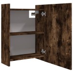 vidaXL Dulap baie cu oglindă stejar fumuriu 62,5x20,5x64 cm lemn vidaXL Dulap baie cu oglindă stejar fumuriu 62,5x20,5x64 cm lemn