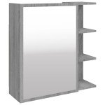 vidaXL Dulap baie cu oglindă gri sonoma 62,5x20,5x64 cm lemn compozit vidaXL Dulap baie cu oglindă gri sonoma 62,5x20,5x64 cm lemn compozit
