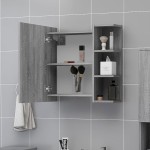 vidaXL Dulap baie cu oglindă gri sonoma 62,5x20,5x64 cm lemn compozit vidaXL Dulap baie cu oglindă gri sonoma 62,5x20,5x64 cm lemn compozit
