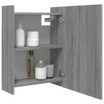 vidaXL Dulap baie cu oglindă gri sonoma 62,5x20,5x64 cm lemn compozit vidaXL Dulap baie cu oglindă gri sonoma 62,5x20,5x64 cm lemn compozit