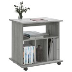 vidaXL Dulap cu roți, gri sonoma, 60x45x60 cm, lemn compozit