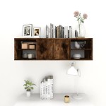 vidaXL Raft de perete, stejar fumuriu, 102x30x29 cm, lemn compozit vidaXL Raft de perete, stejar fumuriu, 102x30x29 cm, lemn compozit