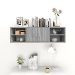 vidaXL Raft de perete, gri sonoma, 102x30x29 cm, lemn compozit