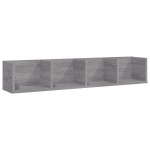 vidaXL Raft de perete CD-uri, gri sonoma, 100x18x18 cm, lemn prelucrat