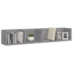 vidaXL Raft de perete CD-uri, gri sonoma, 100x18x18 cm, lemn prelucrat