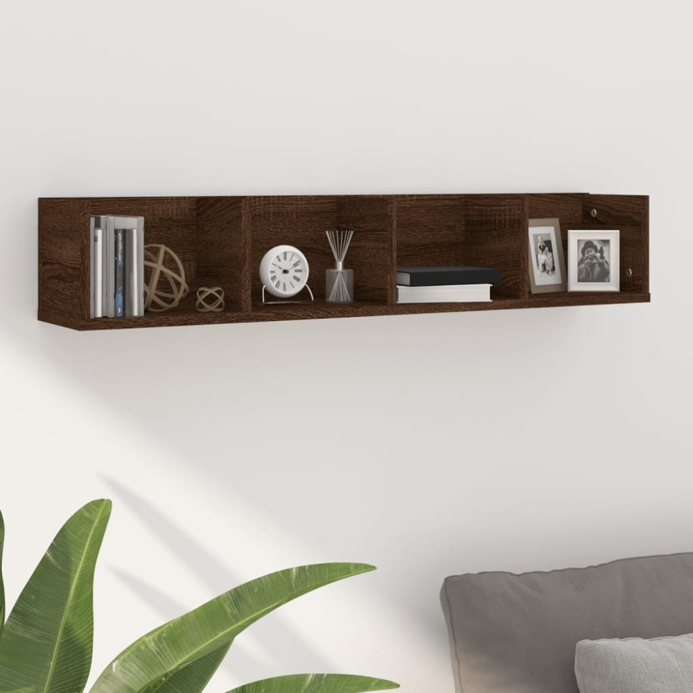 vidaXL Raft de perete CD-uri, stejar maro, 100x18x18 cm lemn prelucrat