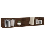 vidaXL Raft de perete CD-uri, stejar maro, 100x18x18 cm lemn prelucrat vidaXL Raft de perete CD-uri, stejar maro, 100x18x18 cm lemn prelucrat