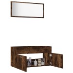 vidaXL Set mobilier de baie, 2 piese, stejar fumuriu, lemn prelucrat vidaXL Set mobilier de baie, 2 piese, stejar fumuriu, lemn prelucrat