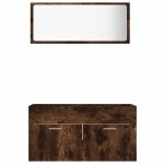 vidaXL Set mobilier de baie, 2 piese, stejar fumuriu, lemn prelucrat vidaXL Set mobilier de baie, 2 piese, stejar fumuriu, lemn prelucrat