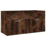 vidaXL Set mobilier de baie, 2 piese, stejar fumuriu, lemn prelucrat vidaXL Set mobilier de baie, 2 piese, stejar fumuriu, lemn prelucrat
