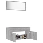 vidaXL Set mobilier de baie, 2 piese, gri sonoma, lemn prelucrat vidaXL Set mobilier de baie, 2 piese, gri sonoma, lemn prelucrat