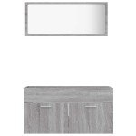 vidaXL Set mobilier de baie, 2 piese, gri sonoma, lemn prelucrat vidaXL Set mobilier de baie, 2 piese, gri sonoma, lemn prelucrat