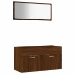 vidaXL Set mobilier de baie, 2 piese, stejar maro, lemn prelucrat vidaXL Set mobilier de baie, 2 piese, stejar maro, lemn prelucrat